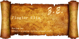 Ziegler Ella névjegykártya